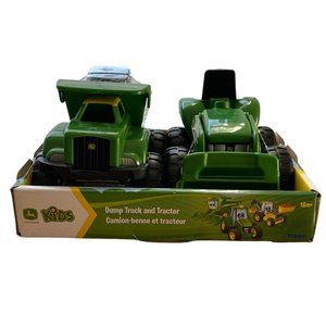 John Deere 6” Dump Truck Toy & Tractor Toy With Loader Construction Vehicle Set